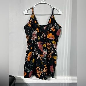 Floral shorts romper, size small